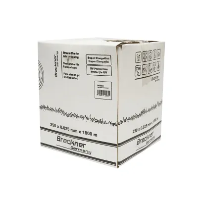 Folie infoliat baloti alba 250mm x 25mic x 1800m cu protectie UV Breckner Germany - imagine 3