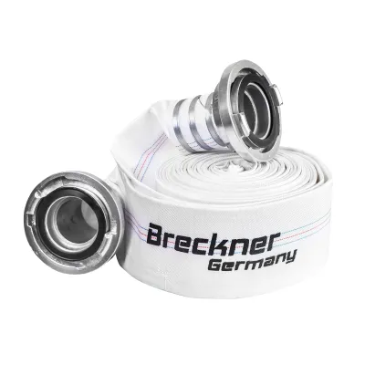 Furtun irigatii/pomp. premium din PVC 4 toli, lungime 20m cu racord aluminiu, max 10bar, panzat Breckner Germany