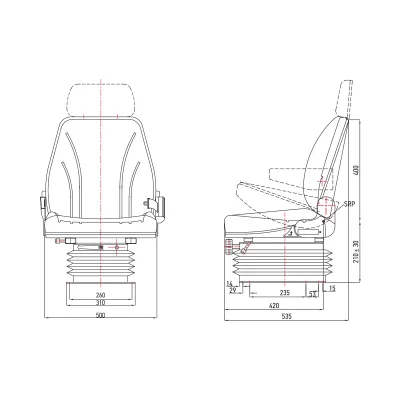 Scaun universal tractor cu suspensie pneumatica GBS 55HD - imagine 5