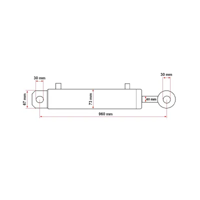 Cilindru hidraulic plug reversibil 67x73x40x1000 cursa de deschidere 700mm cu racord hidraulic fi18 - imagine 6