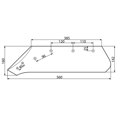 Brazdar stanga 73005/L Kverneland 160x560mm - imagine 2