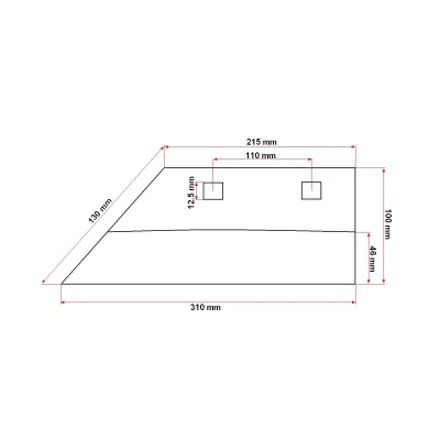 Brazdar 31x10 cm cu 2 gauri pentru plug agricol Konig Traktoren - imagine 5