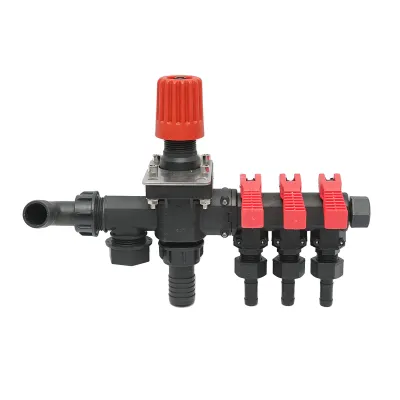 Distribuitor cu 3 cai si manometru cu glicerina pentru erbicidator (compatibil model polonez) - imagine 2