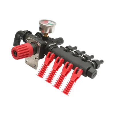 Distribuitor cu 4 cai si manometru cu glicerina pentru erbicidator (compatibil model polonez) - imagine 4