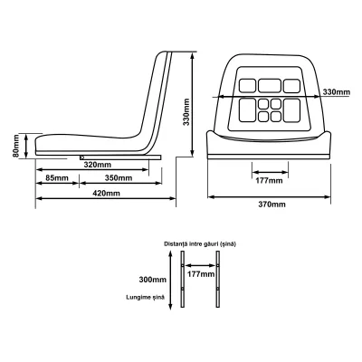 Scaun universal stivuitor si tractor cu sina de reglare fata-spate - imagine 5