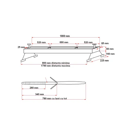 Bara suport pentru motor tip traversa 1800mm Breckner Germany - imagine 7