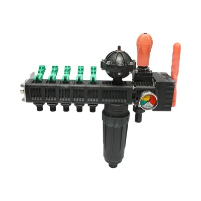 Distribuitor erbicidator cu 5 cai, filtru si manometru cu glicerina 25 bar