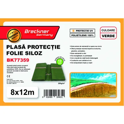 Plasa/prelata protectie pentru folie siloz verde 8x12m Breckner Germany - imagine 3