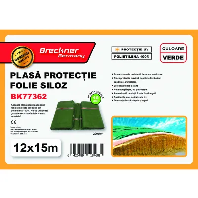 Plasa/prelata protectie pentru folie siloz verde 12x15m Breckner Germany - imagine 3