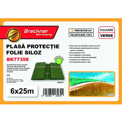 Plasa/prelata protectie pentru folie siloz verde 6x25m Breckner Germany - imagine 3