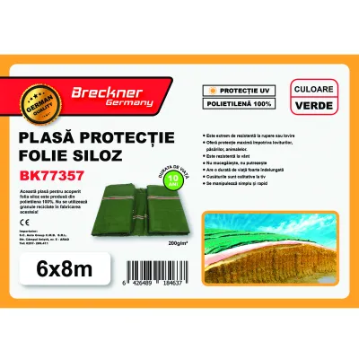 Plasa/prelata protectie pentru folie siloz verde 6x8m Breckner Germany - imagine 3