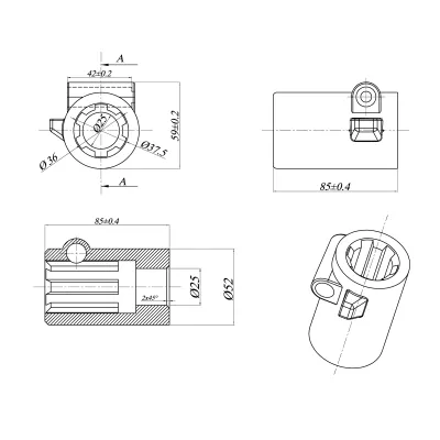Adaptor cardan universal Breckner Germany - imagine 6