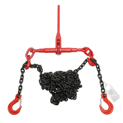 Lant ancorare pentru utilaje grele cu dispozitiv de tensionare pe clichet, greutate suportata 4T, lungime lant 6m, grosime zala fi 8mm
