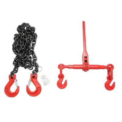Lant ancorare pentru utilaje grele cu dispozitiv de tensionare pe clichet, greutate suportata 6.3T, lungime lant 4m, grosime zala fi 10mm - imagine 3