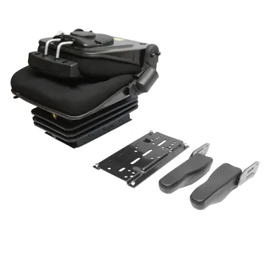 Scaun pentru tractor negru, reglabil cu cotiera, tetiera, centura si suspensie mecanica, latime sezut 455mm - imagine 7