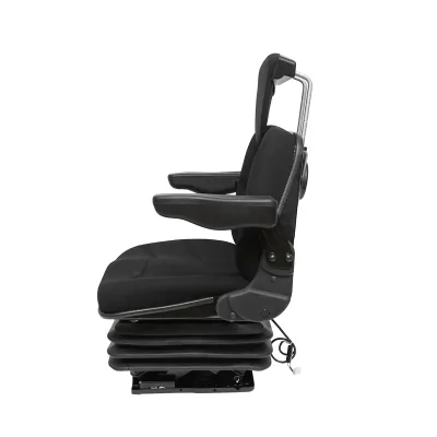 Scaun pentru tractor, negru, reglabil cu cotiera, tetiera si suspensie aer 12-24V - imagine 3