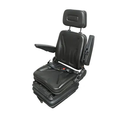 Scaun universal reglabil pe greutate 50-130Kg, cotiere si spatar rabatabil 50-90° pentru tractor, utilaje agricole, industriale, stivuitor