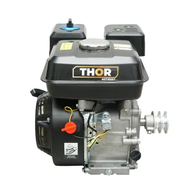 Motor pe benzina cu fulie 7.5CP, 4 timpi, ax cu pana 20mm, 212cc pornire sfoara THOR - imagine 4
