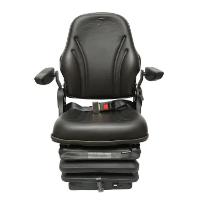 Scaun universal cu suspensie pe aer, reglabil pe inaltime si greutate 50-140Kg, cotiere si spatar rabatabil 50-90° pentru tractor, utilaje agricole, industriale, stivuitor
