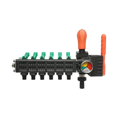 Distribuitor erbicidator cu 6 cai, manometru cu glicerina 25 bar