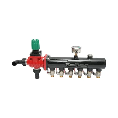 Distribuitor erbicidator metalic cu 6 cai, manometru cu glicerina 25 bar - imagine 2