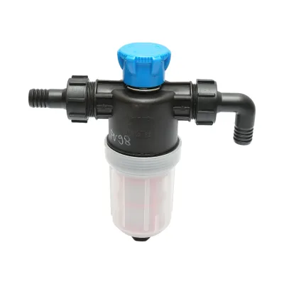 Filtru erbicidator transparent cu 2 site si valva autocuratare, racord 25mm
