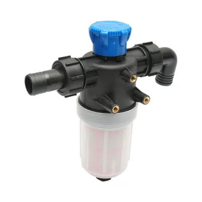 Filtru erbicidator transparent cu 2 site si valva autocuratare, racord 32mm - imagine 4