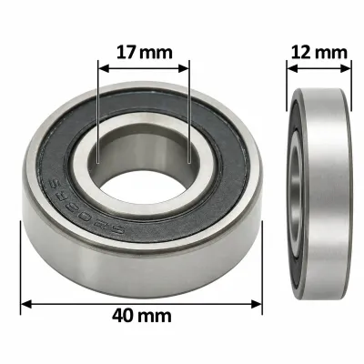 Rulment 6203 2RS 17x40x12mm alternator U-650 - imagine 2