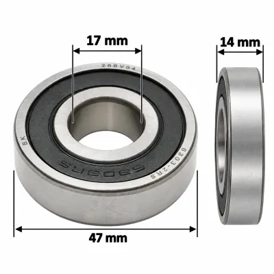 Rulment 6303-2RS 17x47x14mm - imagine 2