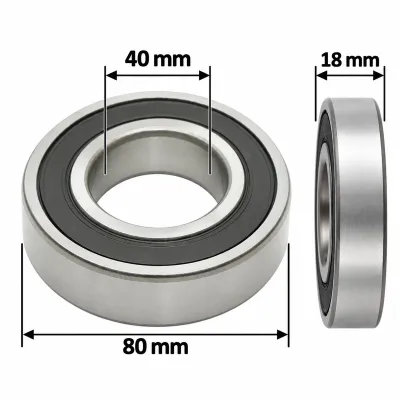 Rulment 6208 2RS 40x80x18mm compresor U-650 - imagine 2