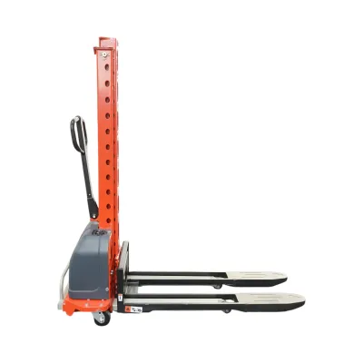 Transpalet semi-electric 500kg cu autoincarcare, baterie Li-ion 12V, 33Ah, inaltime ridicare 1300mm - imagine 7