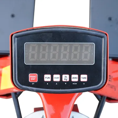 Transpalet manual 2T cu cantar electronic si roata de silicon Breckner Germany - imagine 8