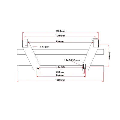 Set lame furci cu cadru pentru paleti 100x40x1200mm, sarcina maxima 2.5T - imagine 8