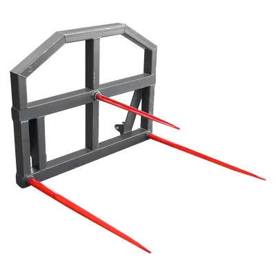 Furca cu 3 tepuse 2x1100mm 1x800mm pentru manipulare baloti greutate maxima 1500kg - imagine 5