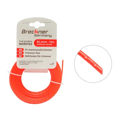 Fir rotund embosat pentru motocoasa 2.4mmx15m Breckner Germany