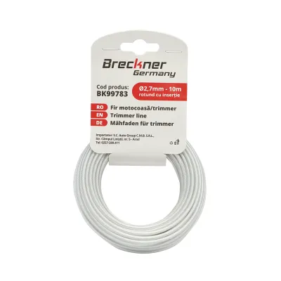 Fir rotund cu insertie metalica pentru motocoasa 2.7mmx10m Breckner Germany - imagine 2