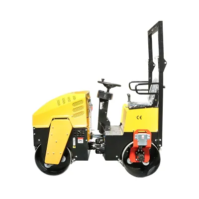Cilindru compactor 1000kg cu tamburi 1x800mm, 1x740mm si motor diesel 9CP, pornire electrica - imagine 2