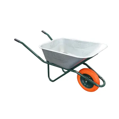 Roaba metalica 80L cu roata poliuretanic 350/8 si cuva galvanizata 880x600x270mm Thor - imagine 4