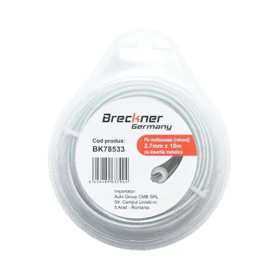 Fir rotund cu insertie metalica pentru motocoasa 2.7mm x 10m Breckner Germany - imagine 2