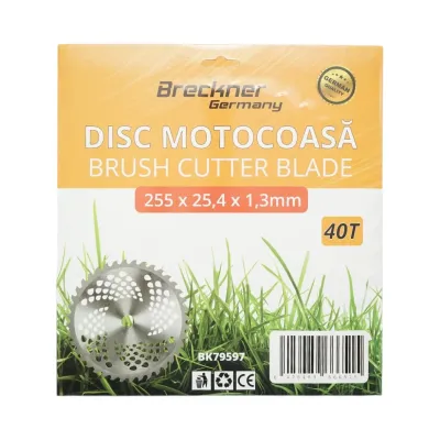 Disc circular vidia 255x25.4x1.3mm, 40 dinti pentru motocoasa de umar Breckner Germany - imagine 2