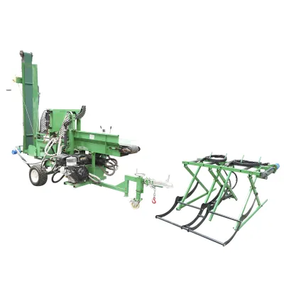 Despicator lemne 16T, motor benzina 15CP cu banda rulanta si conveier 525 Kg - imagine 2