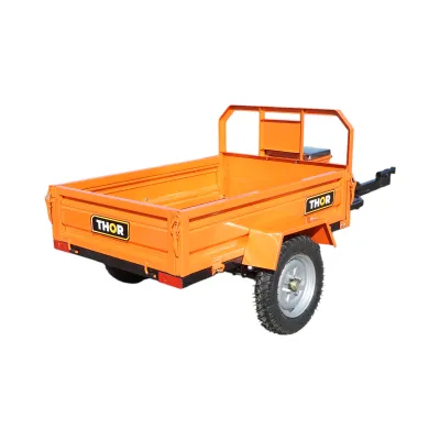 Remorca motocultor basculabila 450kg, bena 1400x1000x300mm, roti 4.00-12 THOR - imagine 5