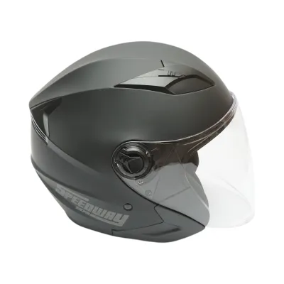 Casca moto tip jet neagra, model urban cu viziera transparenta si ochelari de soare, marimea L - imagine 5