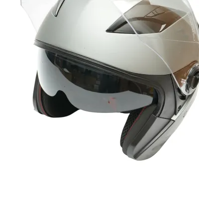 Casca moto tip jet gri, model urban cu viziera transparenta si ochelari de soare, marimea XL Urban Breckner Germany - imagine 8