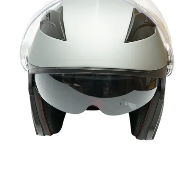 Casca moto tip jet gri, model urban cu viziera transparenta si ochelari de soare, marimea XL Urban Breckner Germany - imagine 7