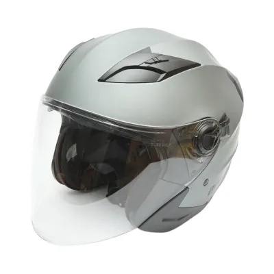 Casca moto tip jet gri, model urban cu viziera transparenta si ochelari de soare, marimea XL Urban Breckner Germany