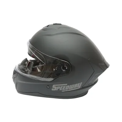 Casca moto integrala neagra cu viziera transparenta, marimea L Grit - imagine 3