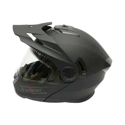 Casca motocross integrala negru mat cu viziera transparenta si ochelari de soare, marimea L Lion Matt Black Breckner Germany - imagine 2