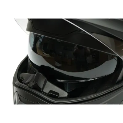 Casca motocross integrala negru mat cu viziera transparenta si ochelari de soare, marimea L Lion Matt Black Breckner Germany - imagine 6