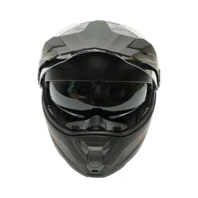 Casca motocross integrala negru mat cu viziera transparenta si ochelari de soare, marimea L Lion Matt Black Breckner Germany - imagine 5